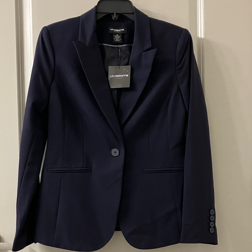 Liz Claiborne Career Collection Navy Blue Suit Jacket
